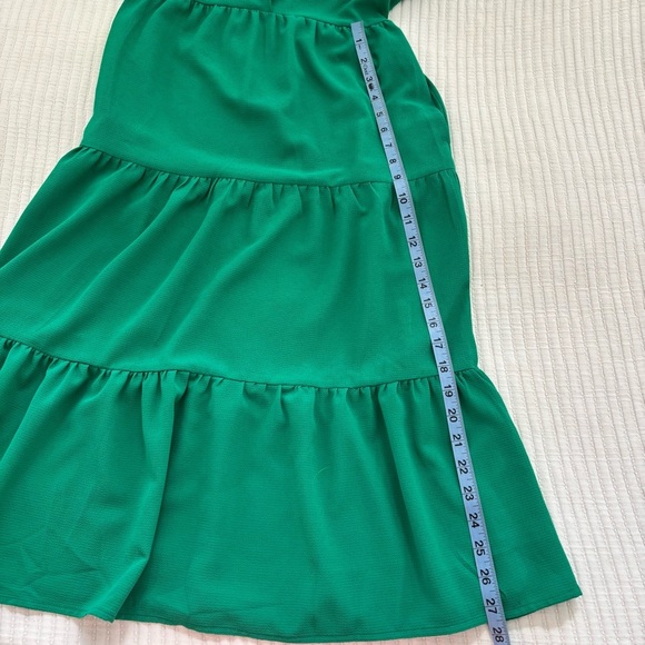 Monteau Los Angeles Kelly Green Cinched Waist Flutter Sleeve Womens Dress Small - Picture 11 of 11